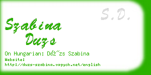 szabina duzs business card